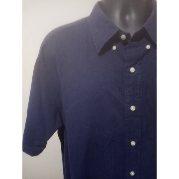 Ralph Lauren Mens Short Sleeve Button Down Shirt Navy Blue 2XB 2XLT Cotton - Picture 4 of 13